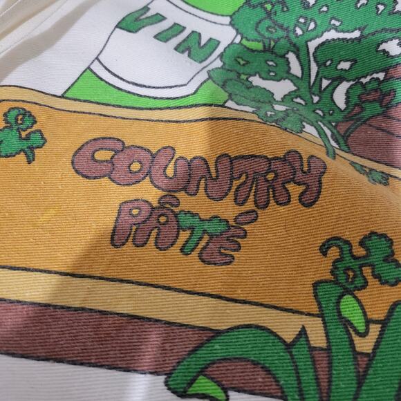 Vintage Apron Perla Meyers White Food Cook Retro Textile Kitchen Chef Cooking - Picture 7 of 13